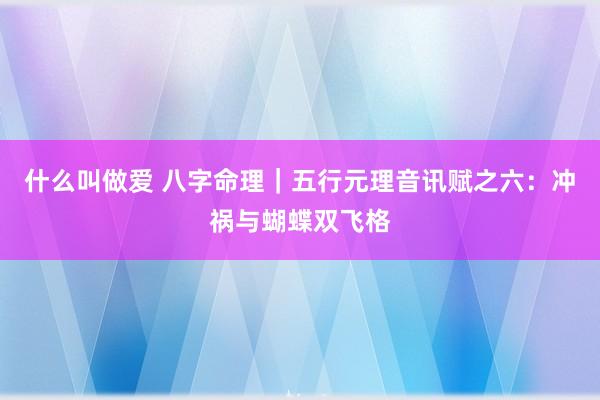 什么叫做爱 八字命理｜五行元理音讯赋之六：冲祸与蝴蝶双飞格