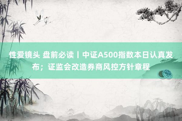 性爱镜头 盘前必读丨中证A500指数本日认真发布；证监会改造券商风控方针章程