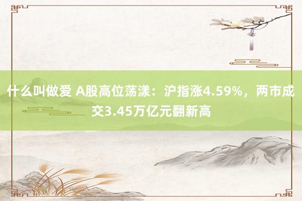 什么叫做爱 A股高位荡漾：沪指涨4.59%，两市成交3.45万亿元翻新高