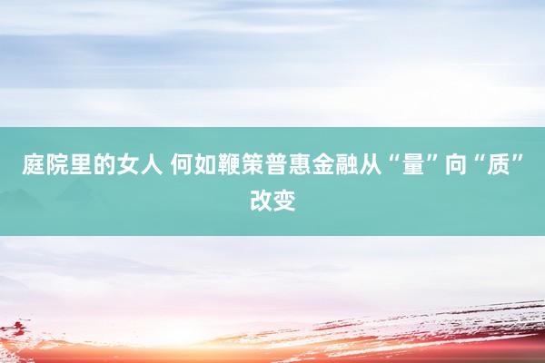 庭院里的女人 何如鞭策普惠金融从“量”向“质”改变