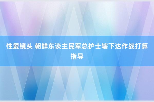 性爱镜头 朝鲜东谈主民军总护士辖下达作战打算指导