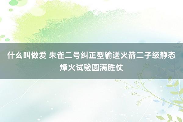 什么叫做爱 朱雀二号纠正型输送火箭二子级静态烽火试验圆满胜仗