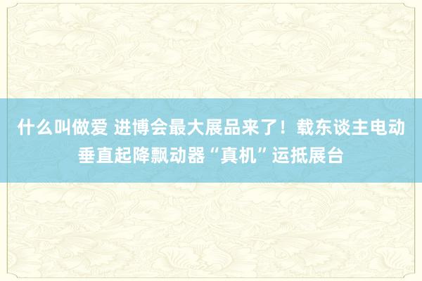 什么叫做爱 进博会最大展品来了！载东谈主电动垂直起降飘动器“真机”运抵展台