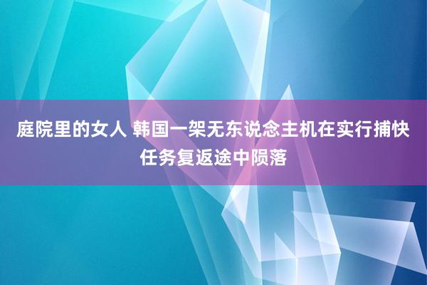 庭院里的女人 韩国一架无东说念主机在实行捕快任务复返途中陨落