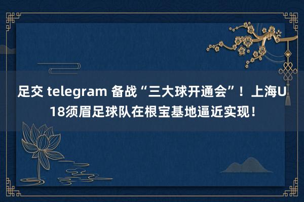 足交 telegram 备战“三大球开通会”！上海U18须眉足球队在根宝基地逼近实现！