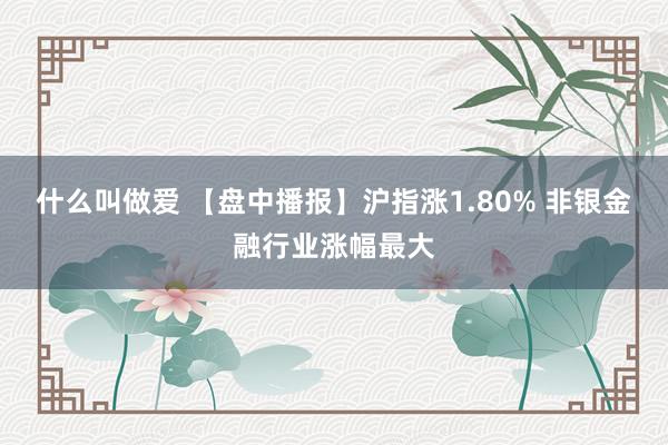 什么叫做爱 【盘中播报】沪指涨1.80% 非银金融行业涨幅最大