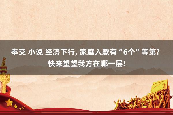 拳交 小说 经济下行， 家庭入款有“6个”等第? 快来望望我方在哪一层!