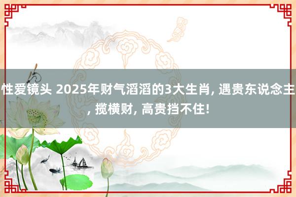 性爱镜头 2025年财气滔滔的3大生肖， 遇贵东说念主， 揽横财， 高贵挡不住!