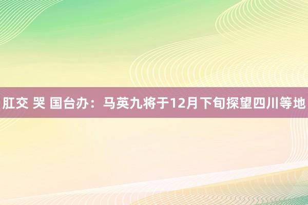 肛交 哭 国台办：马英九将于12月下旬探望四川等地