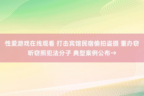 性爱游戏在线观看 打击宾馆民宿偷拍盗摄 重办窃听窃照犯法分子 典型案例公布→