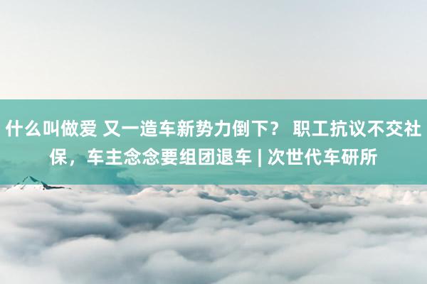 什么叫做爱 又一造车新势力倒下？ 职工抗议不交社保，车主念念要组团退车 | 次世代车研所