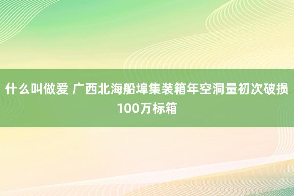 什么叫做爱 广西北海船埠集装箱年空洞量初次破损100万标箱