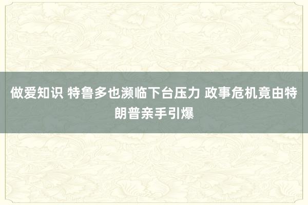 做爱知识 特鲁多也濒临下台压力 政事危机竟由特朗普亲手引爆