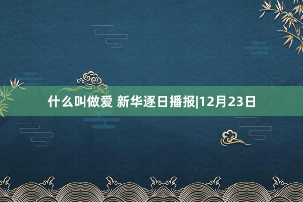 什么叫做爱 新华逐日播报|12月23日