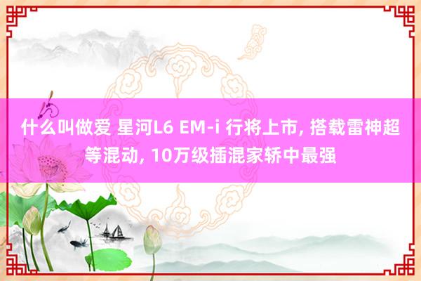 什么叫做爱 星河L6 EM-i 行将上市， 搭载雷神超等混动， 10万级插混家轿中最强