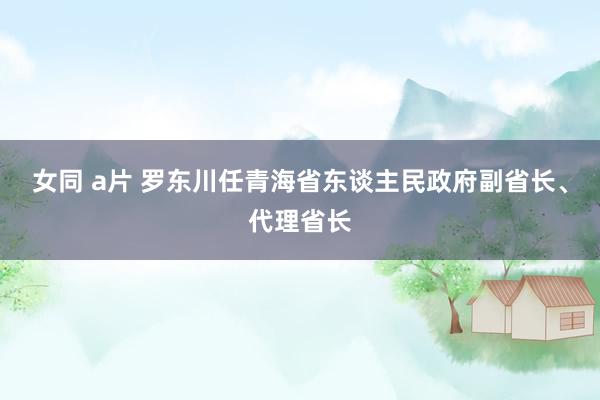 女同 a片 罗东川任青海省东谈主民政府副省长、代理省长