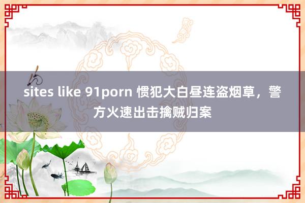 sites like 91porn 惯犯大白昼连盗烟草，警方火速出击擒贼归案