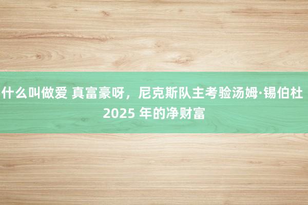 什么叫做爱 真富豪呀，尼克斯队主考验汤姆·锡伯杜 2025 年的净财富